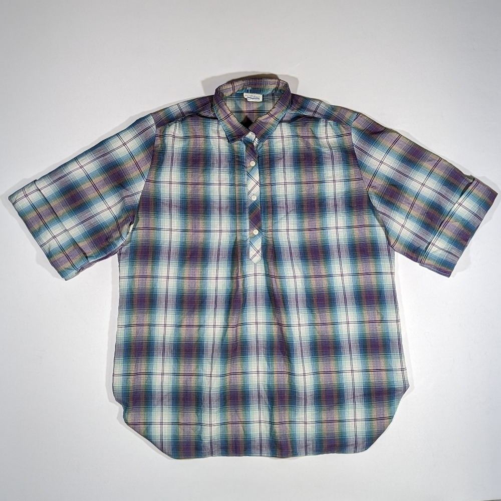 Vintage 70s Levi's White Tab Women's Button Down Shirt Size Large Plaid